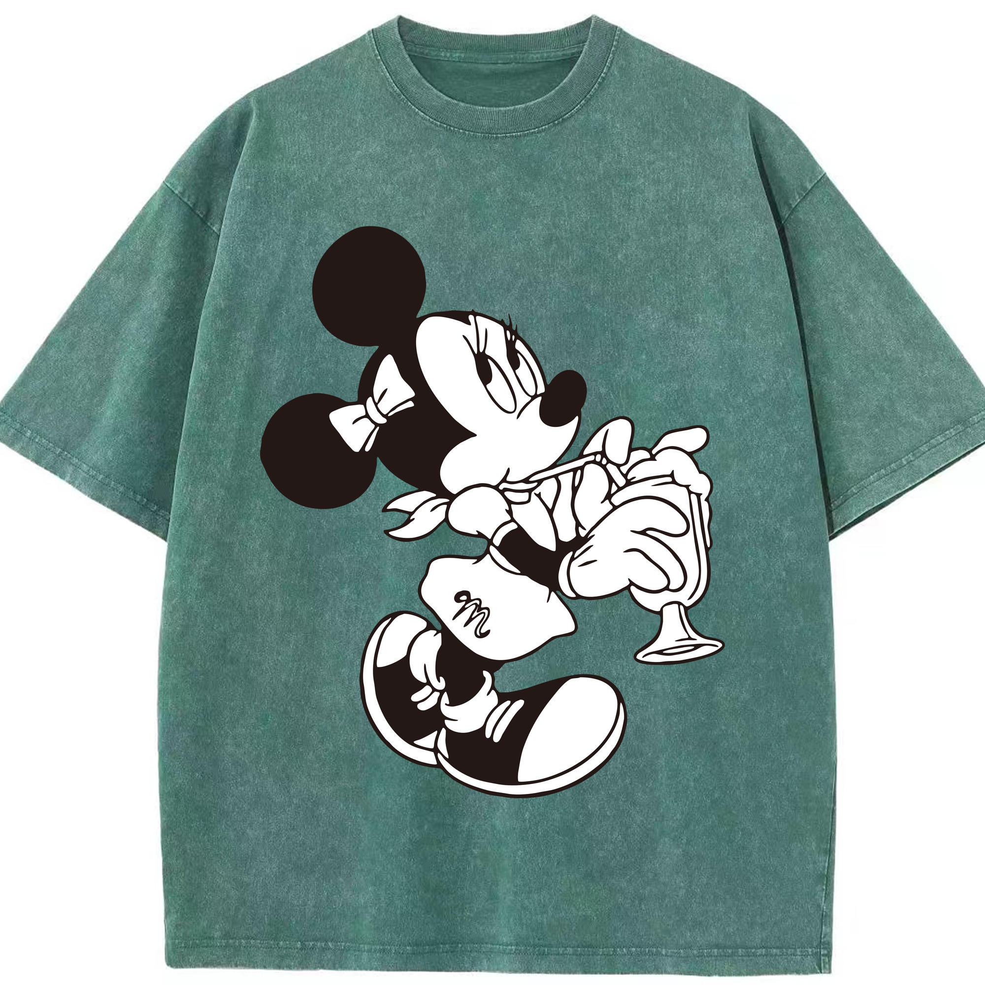 （画像用） ミッキーマウス Mickey Mouse 綿100% ヴィンテージ風 半袖Tシャツ（フロントプリント）